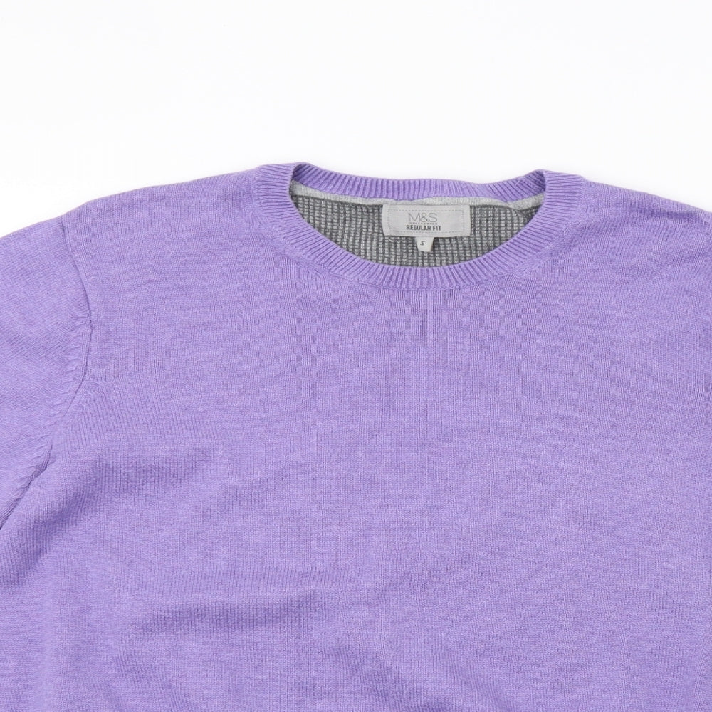 Marks and Spencer Mens Purple  Knit Pullover Sweatshirt Size S