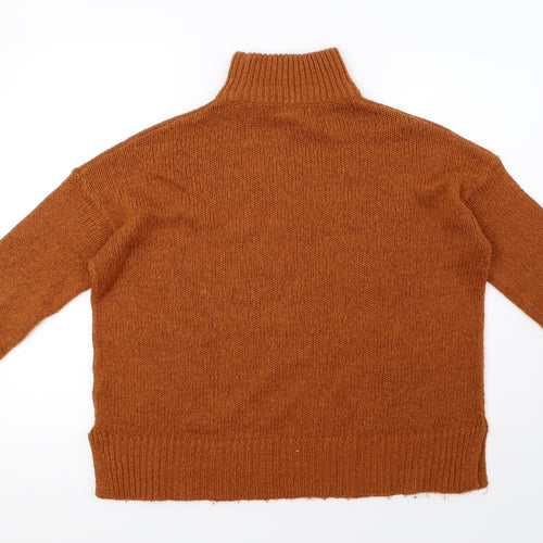 newlook Womens Orange  Knit Pullover Sweatshirt Size M