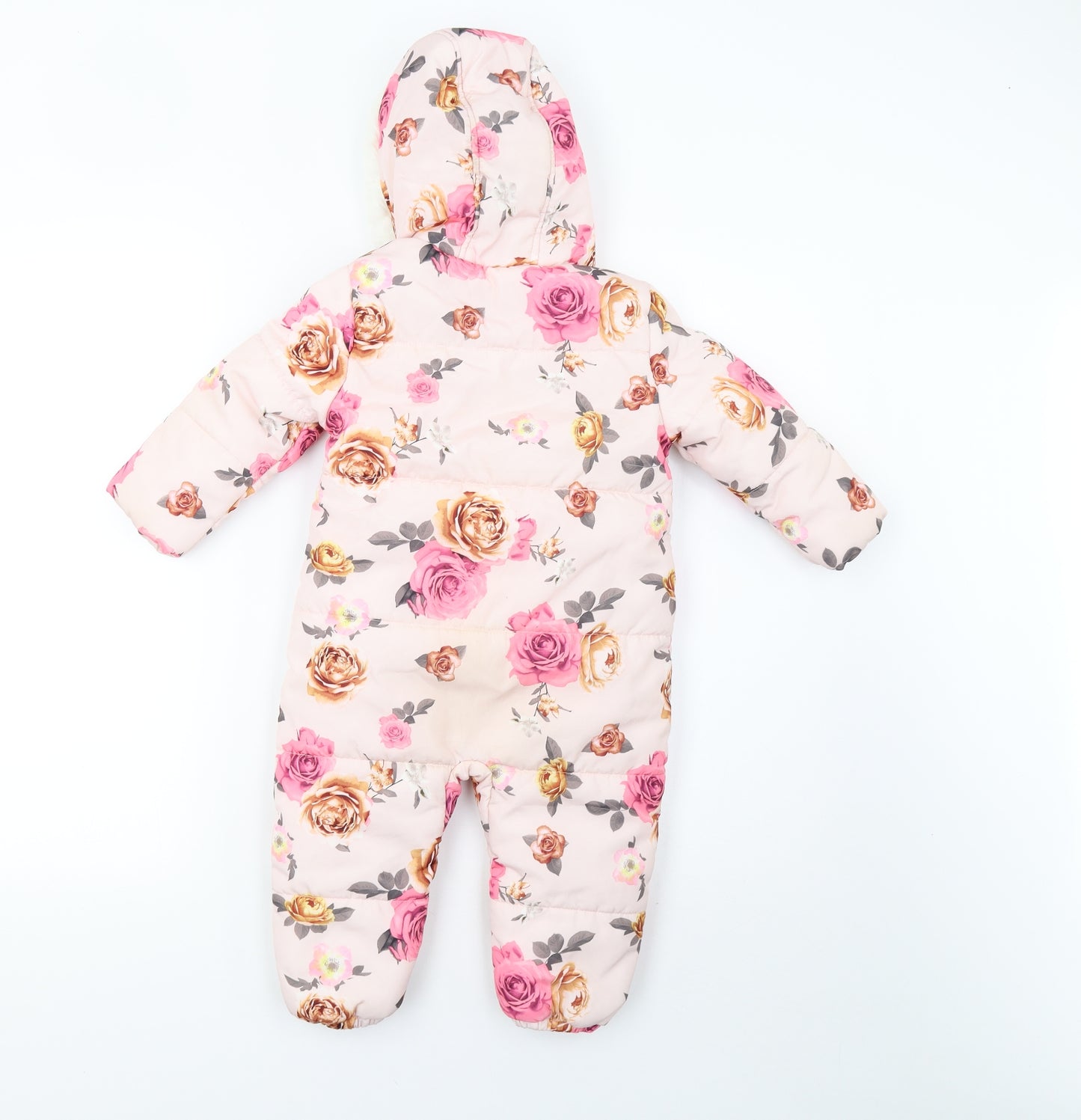 George Girls Pink Floral  Babygrow One-Piece Size 12-18 Months