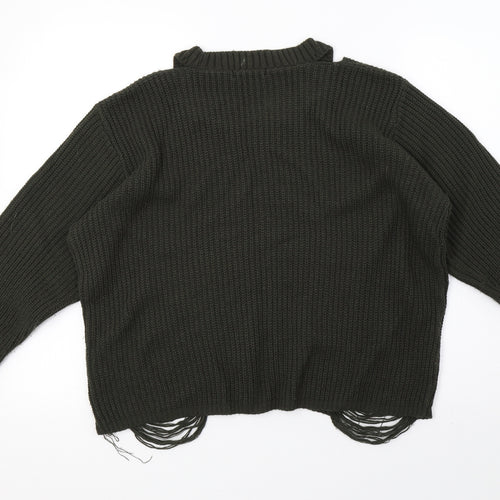 Select Womens Green  Knit Pullover Sweatshirt Size 18  - off the shoulder
