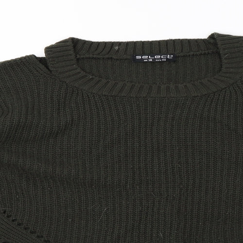 Select Womens Green  Knit Pullover Sweatshirt Size 18  - off the shoulder
