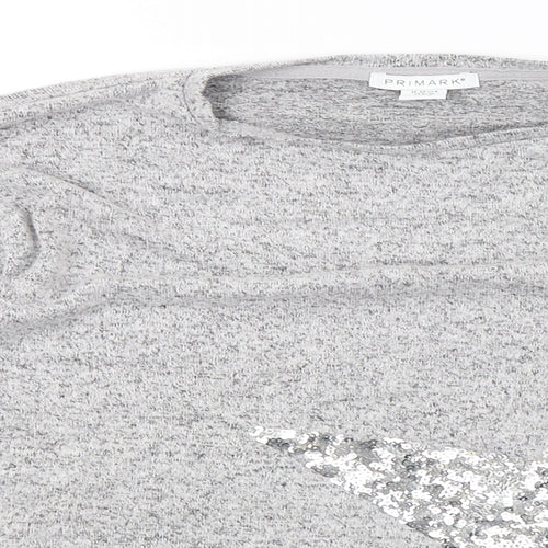 Primark Girls Grey  Knit Pullover Sweatshirt Size 11-12 Years
