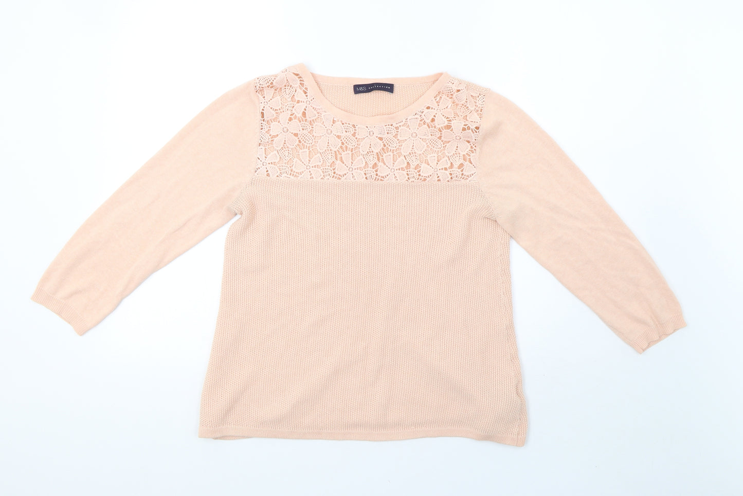 Marks and Spencer Womens Pink  Knit Pullover Sweatshirt Size 10
