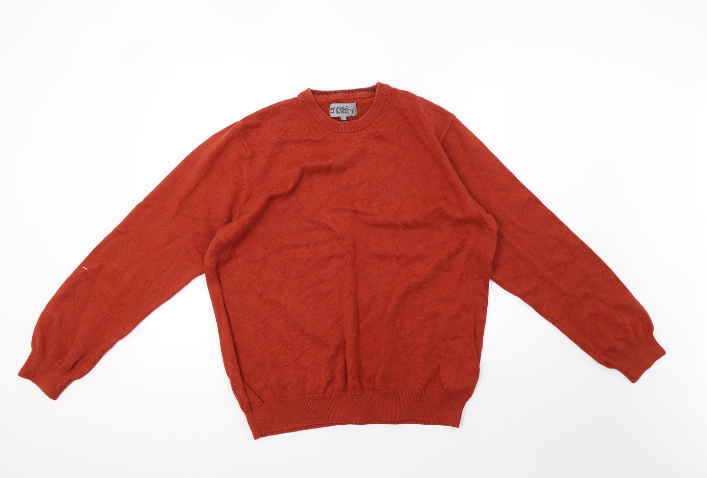 Marks and Spencer Mens Orange  Knit Pullover Sweatshirt Size L