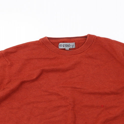 Marks and Spencer Mens Orange  Knit Pullover Sweatshirt Size L