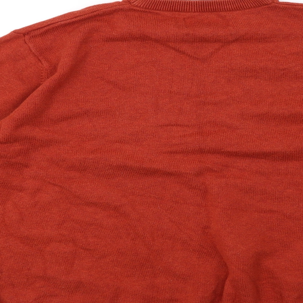 Marks and Spencer Mens Orange  Knit Pullover Sweatshirt Size L