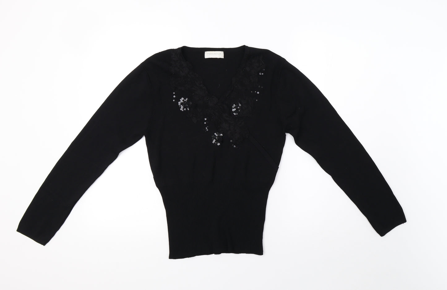 paramour Womens Black   Pullover Sweatshirt Size M