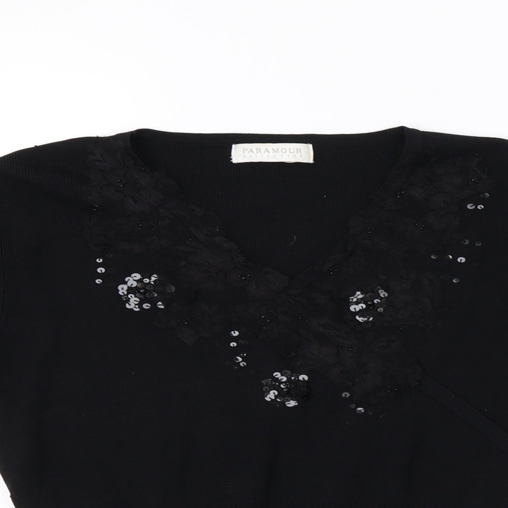 paramour Womens Black   Pullover Sweatshirt Size M