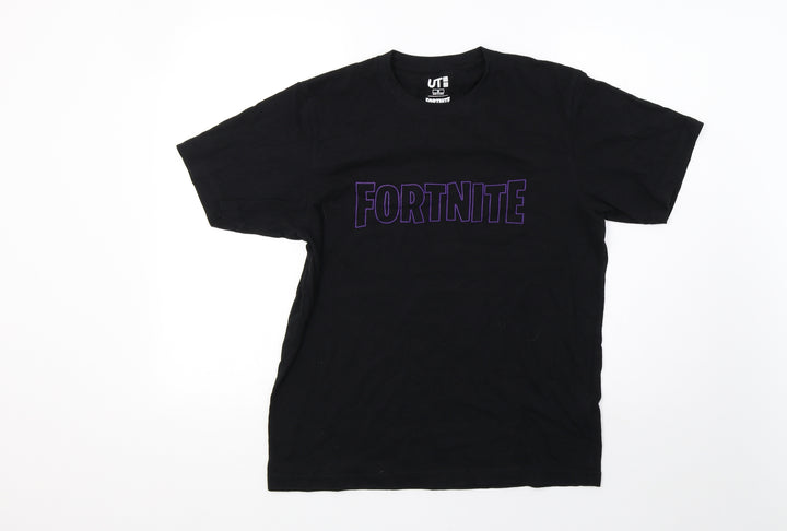 Preworn Mens Black T-Shirt Size M - fortnite