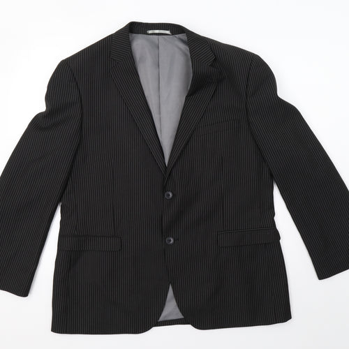 George Mens Black Striped  Jacket Blazer Size 42