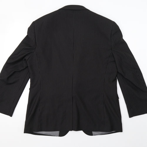 George Mens Black Striped  Jacket Blazer Size 42