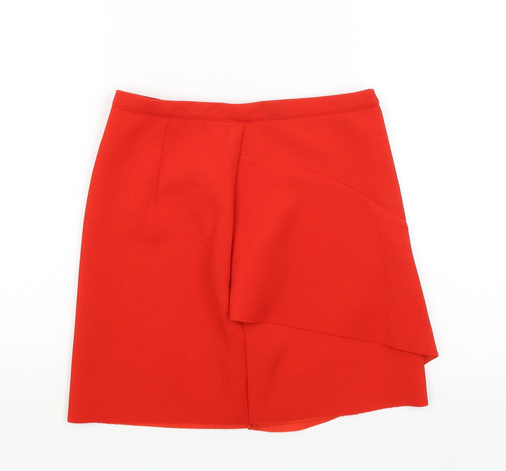 Topshop Womens Red A-Line Skirt Size 8