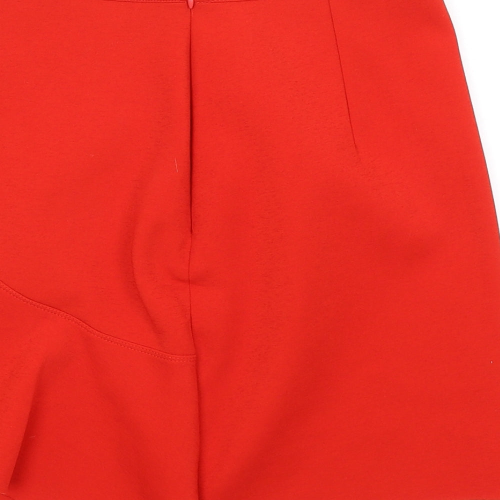 Topshop Womens Red   A-Line Skirt Size 8