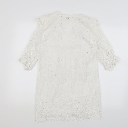 Mochy Womens White   Basic Blouse Size S