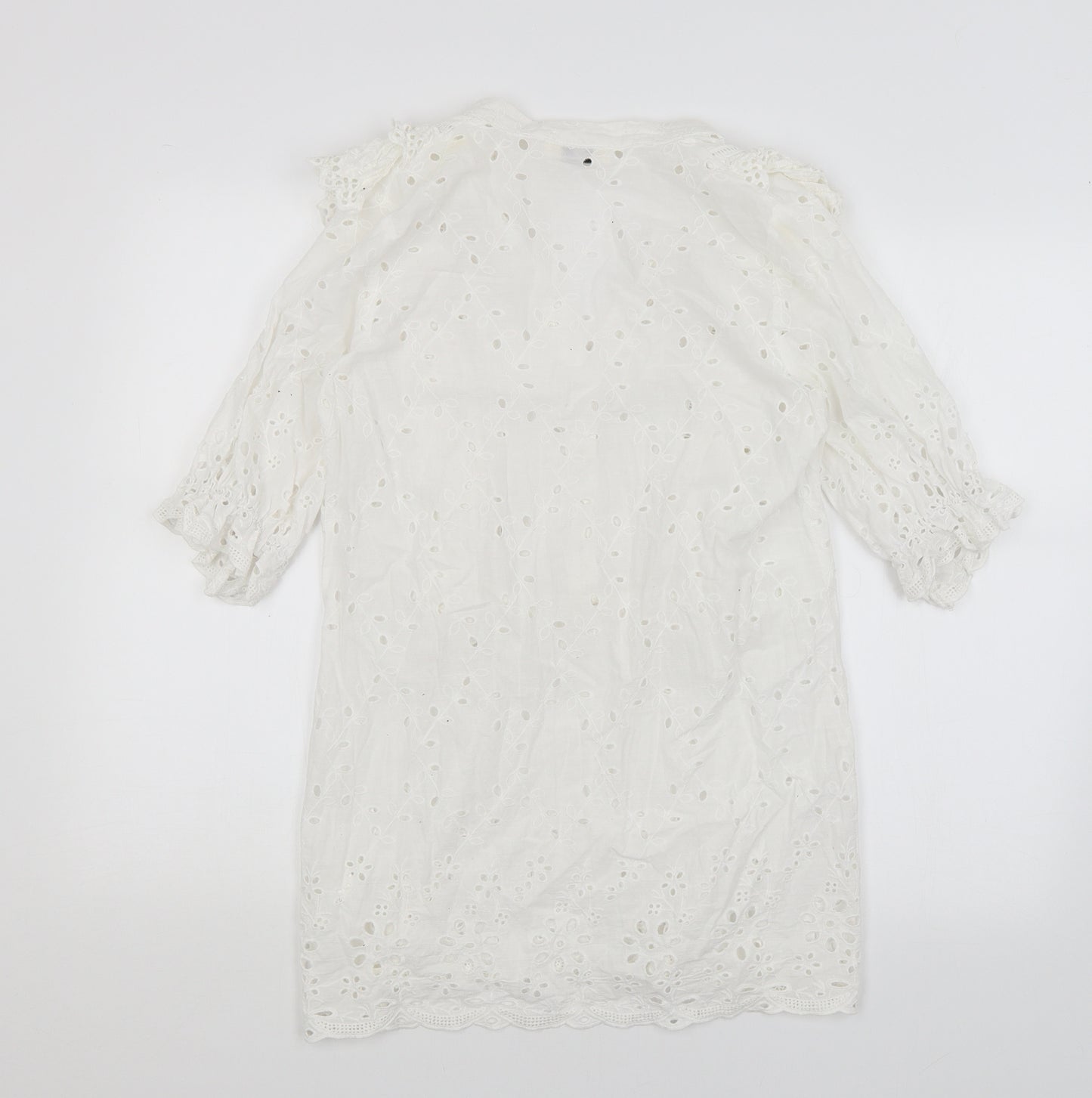 Mochy Womens White   Basic Blouse Size S