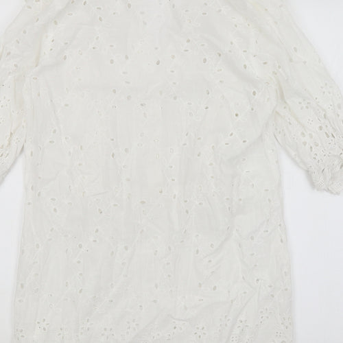 Mochy Womens White   Basic Blouse Size S