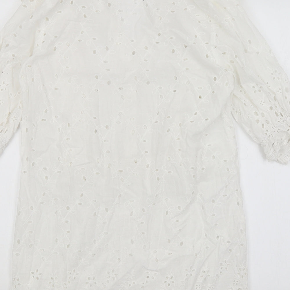 Mochy Womens White   Basic Blouse Size S