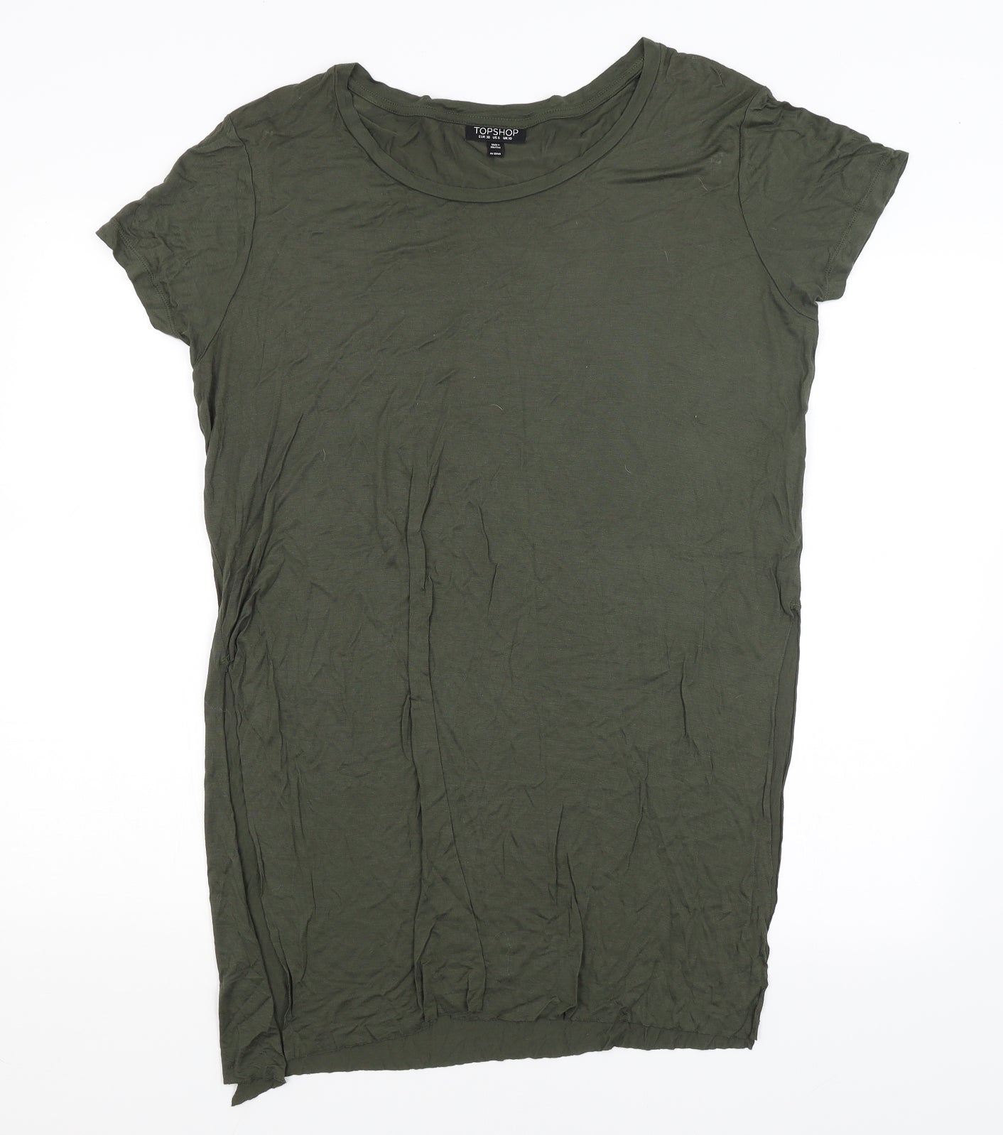 Topshop Womens Green   Basic T-Shirt Size 10