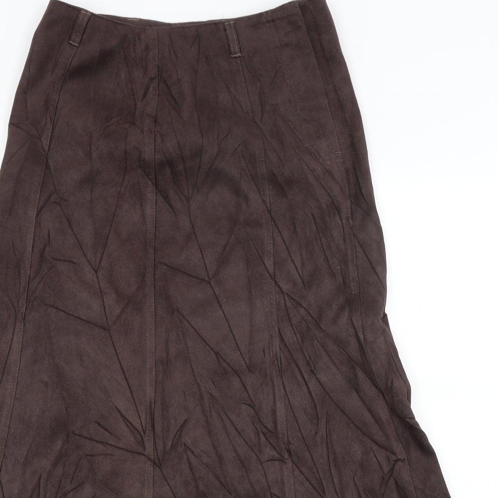 M&S Womens Brown   Flare Skirt Size 12