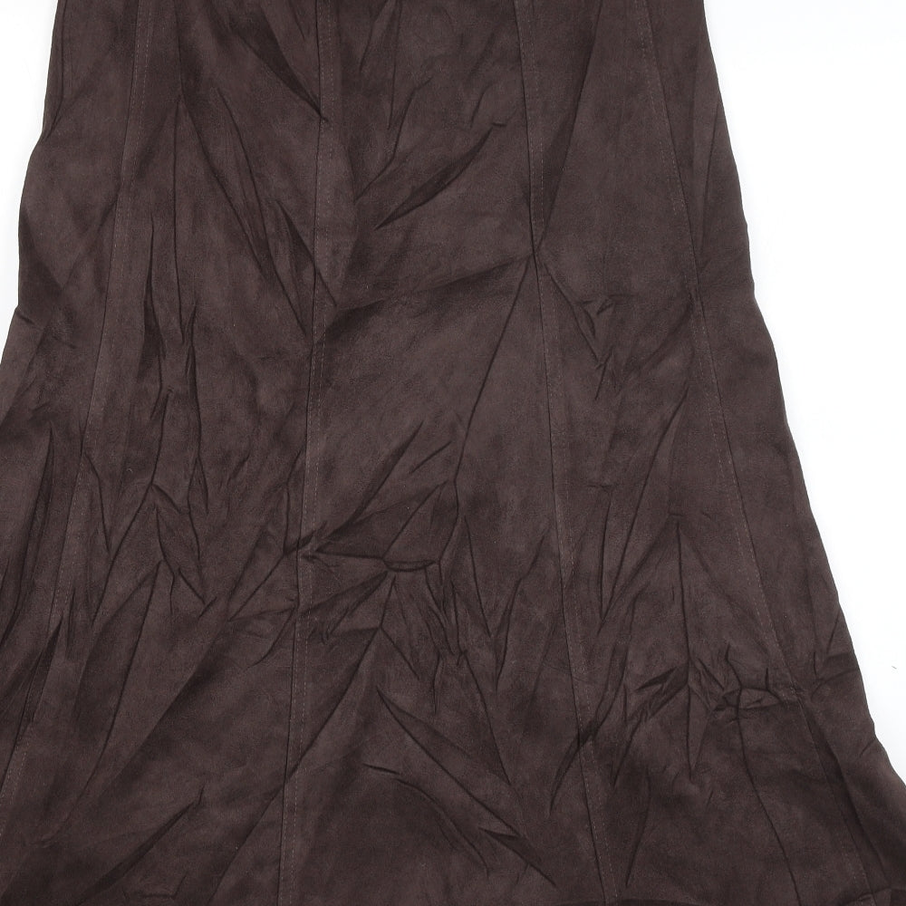 M&S Womens Brown   Flare Skirt Size 12