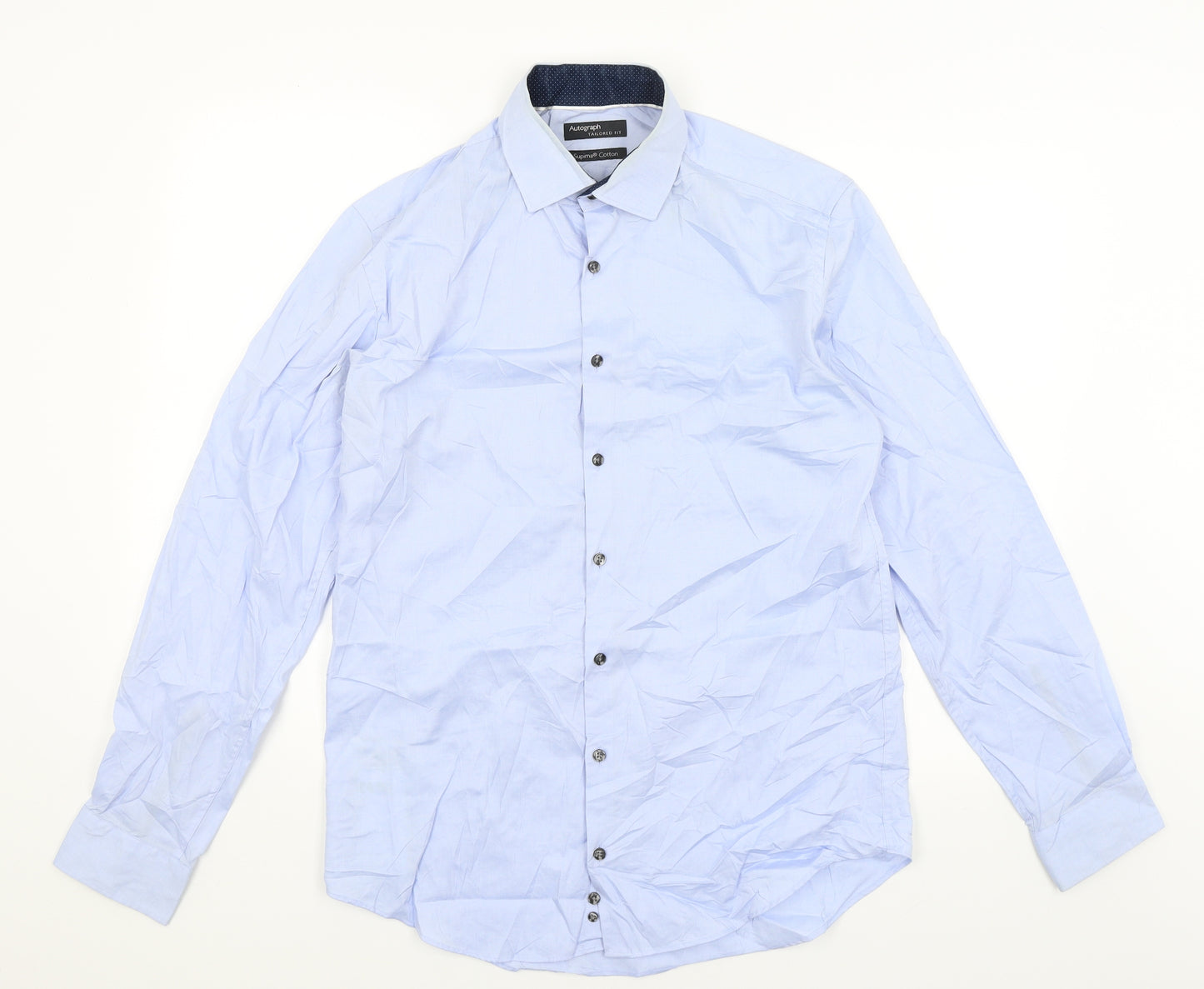 Autograph Mens Blue    Dress Shirt Size 15.5