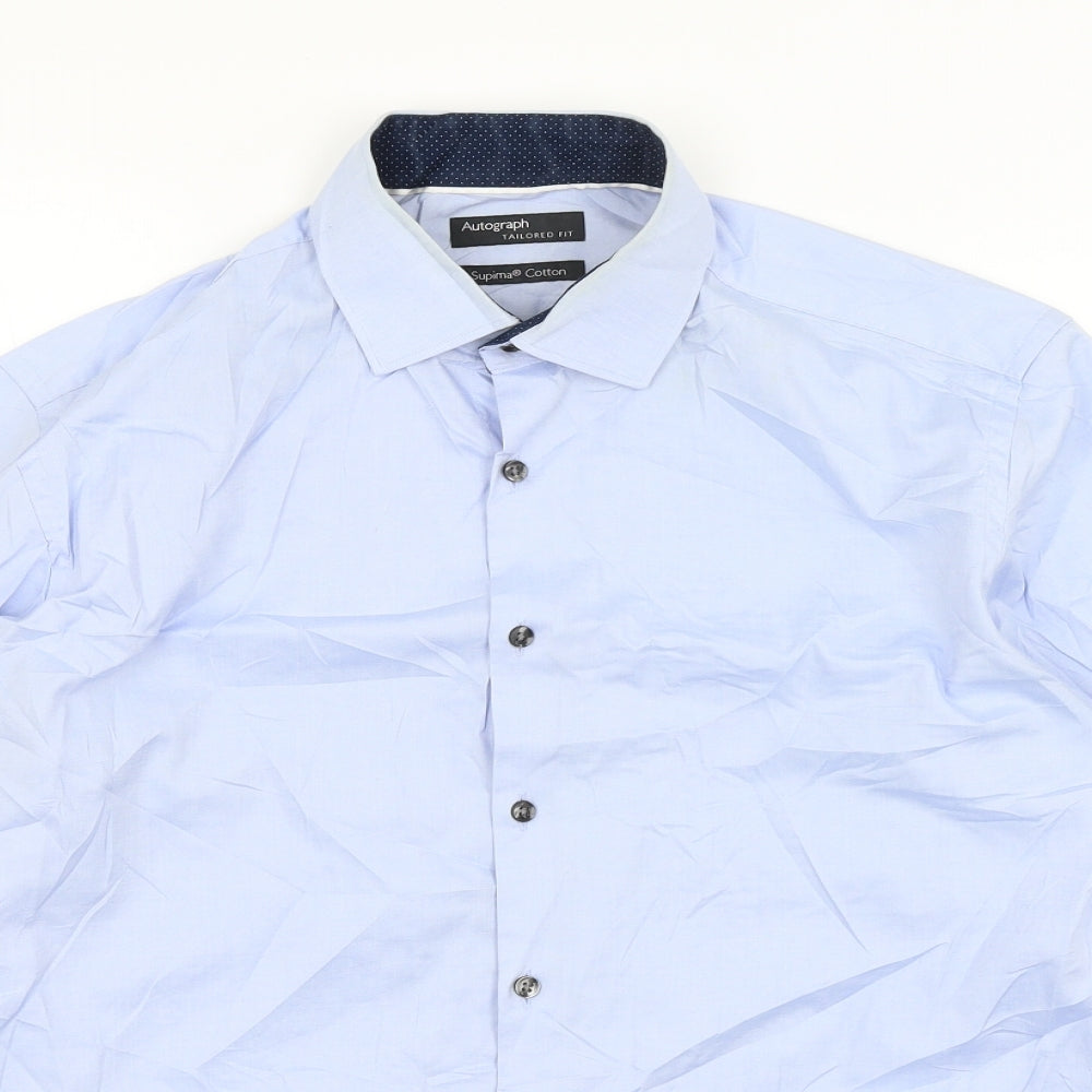 Autograph Mens Blue    Dress Shirt Size 15.5