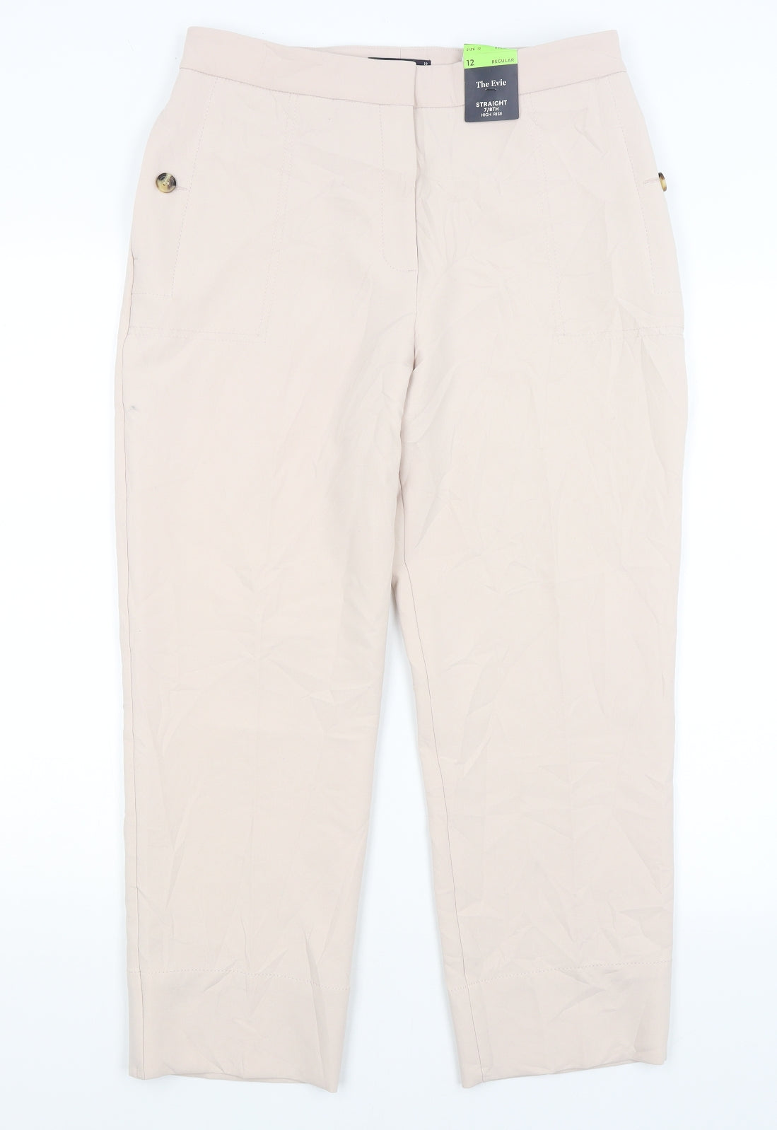 M&S Womens Pink   Cropped Trousers Size 12 L25 in