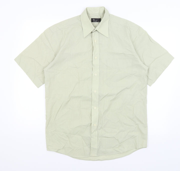 BHS Mens Green    Button-Up Size 14.5