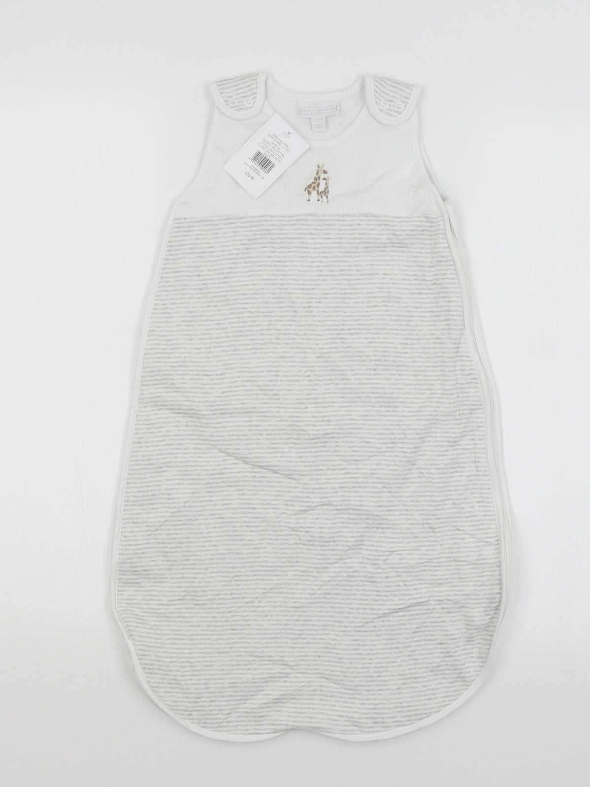 Little White Company Baby White Striped  Babygrow One-Piece Size 3-6 Months  - Giraffes