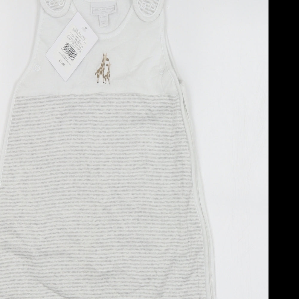 Little White Company Baby White Striped  Babygrow One-Piece Size 3-6 Months  - Giraffes