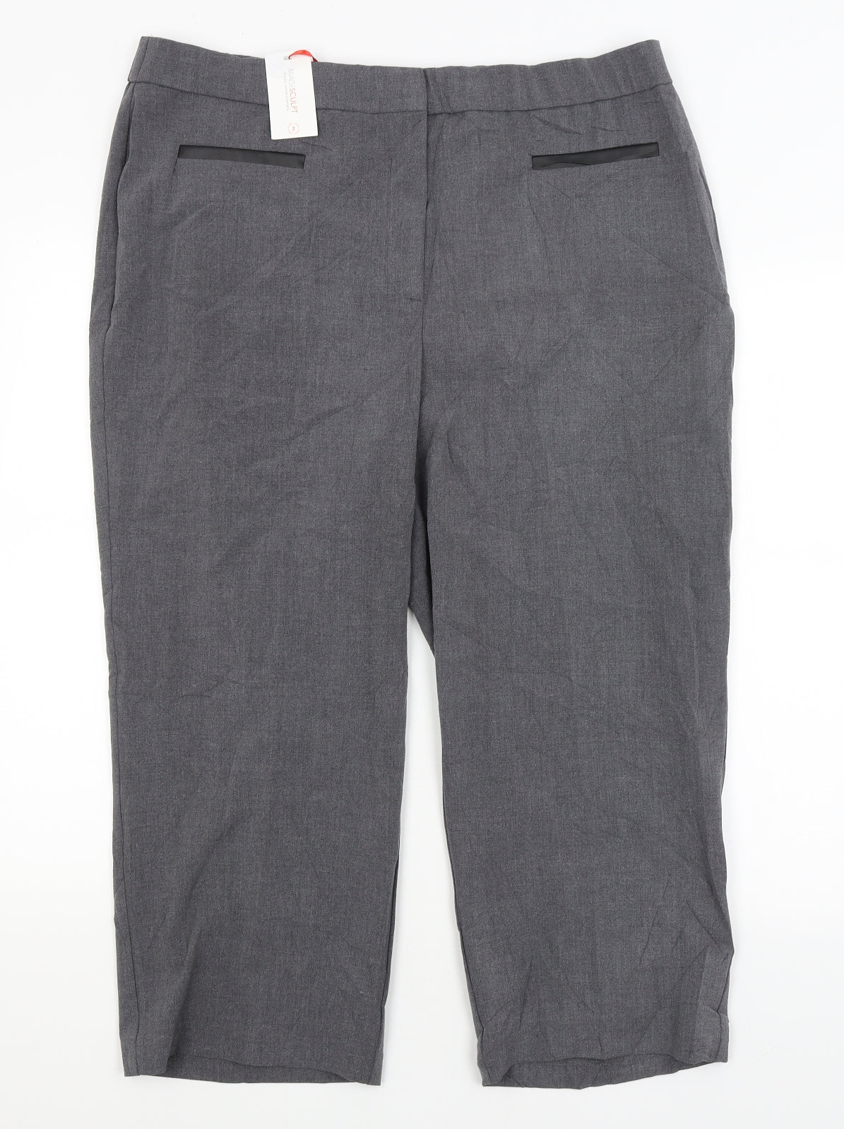 Maggi Womens Grey   Cropped Trousers Size 20 L22 in