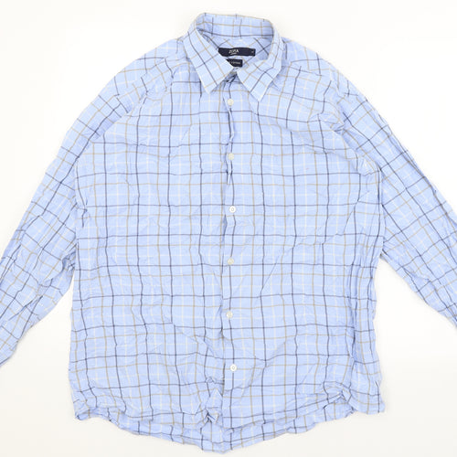 Zona Mens Blue Check   Button-Up Size L