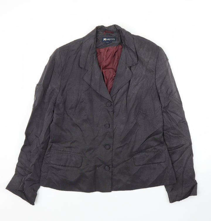 Monsoon Womens Grey Jacket Blazer Size 14