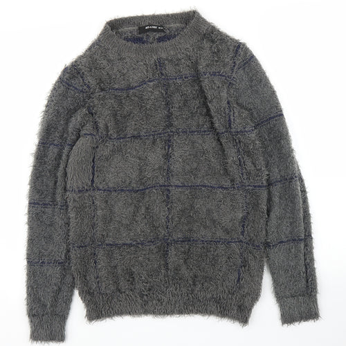 AKD A WEST Womens Grey Check  Pullover Jumper Size 10