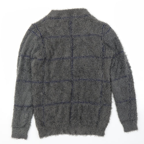 AKD A WEST Womens Grey Check  Pullover Jumper Size 10