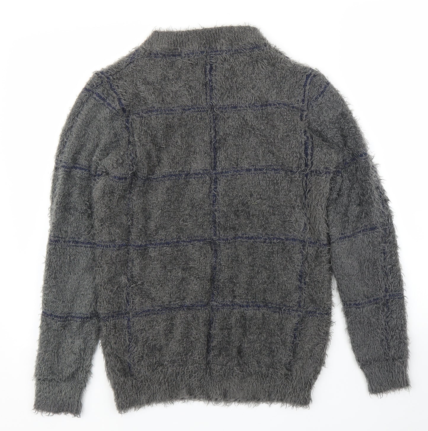 AKD A WEST Womens Grey Check  Pullover Jumper Size 10