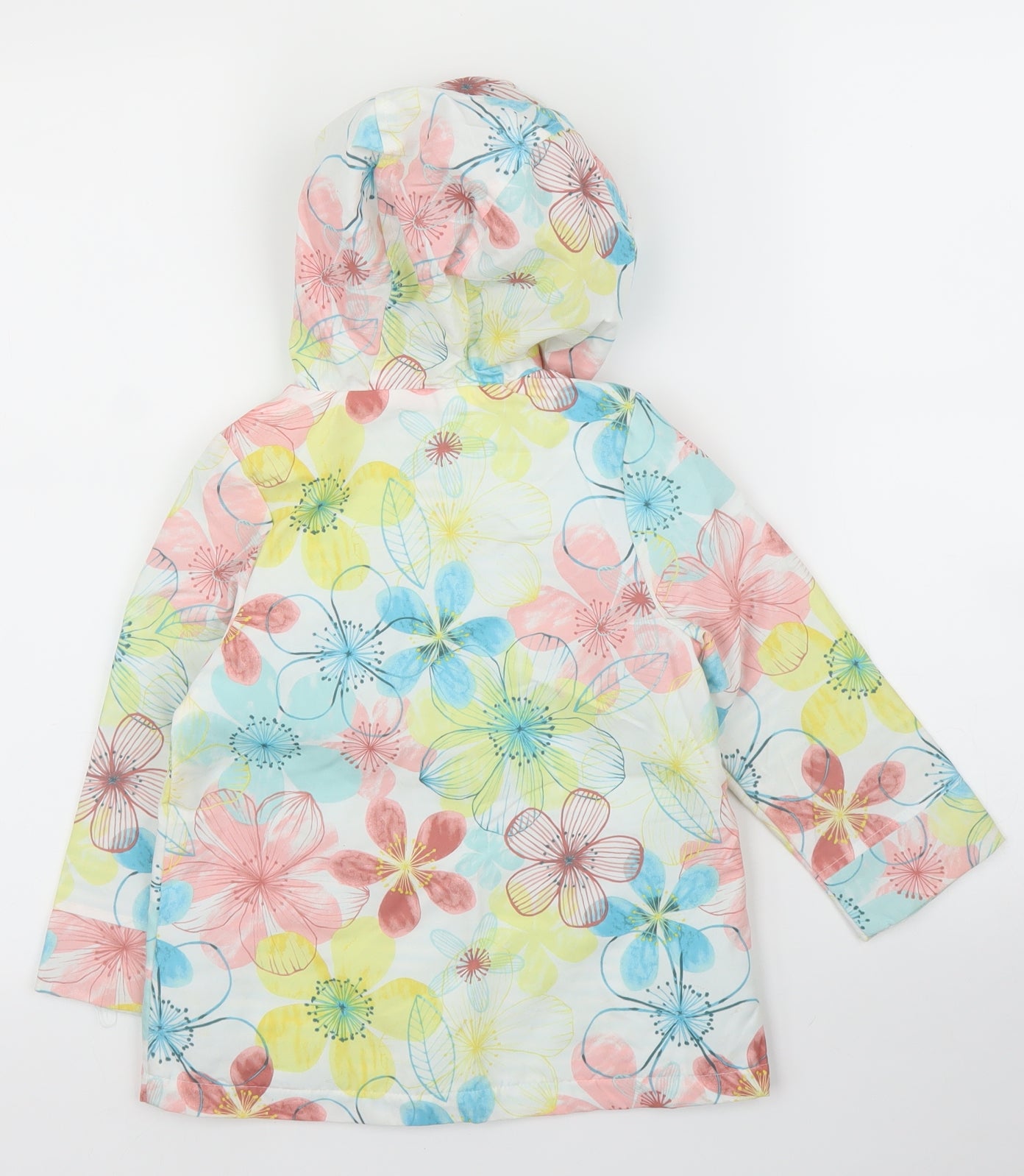 George Girls White Floral  Rain Coat Coat Size 2-3 Years