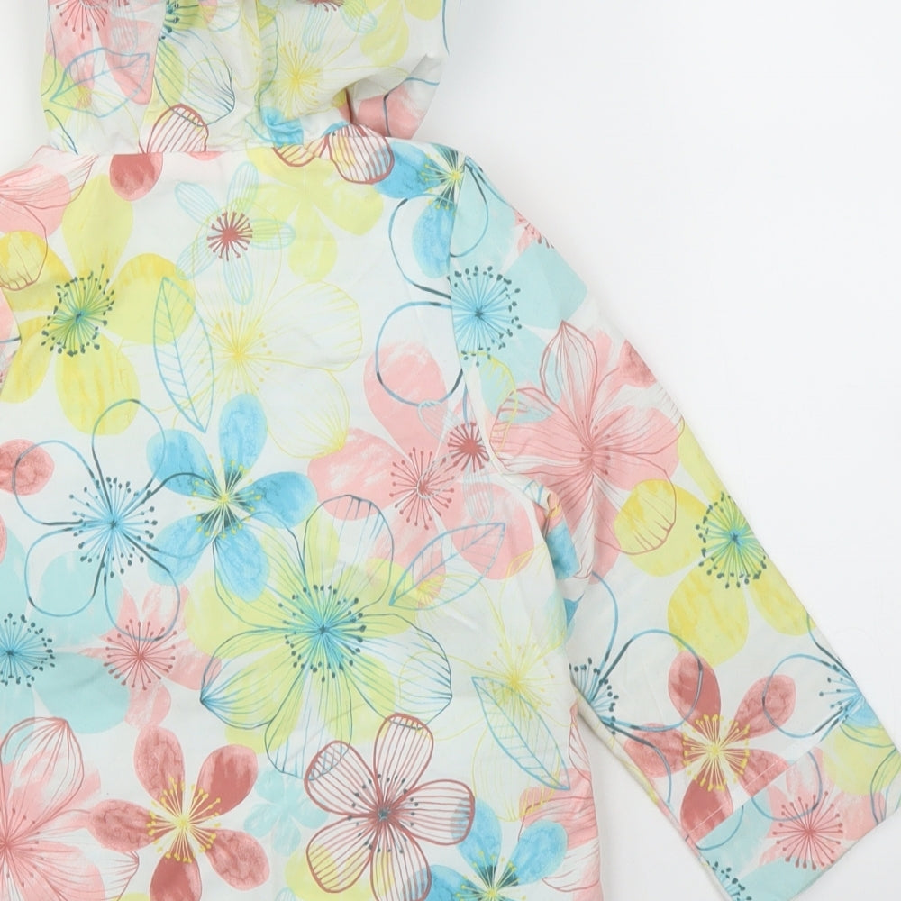 George Girls White Floral  Rain Coat Coat Size 2-3 Years