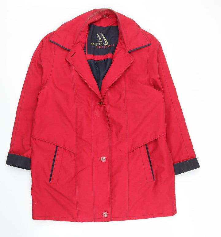 Nautic Seasport Womens Red   Overcoat Coat Size 10