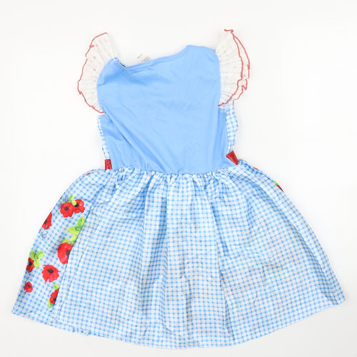 George Girls Blue Floral  A-Line  Size 7-8 Years  - Wizard of Oz