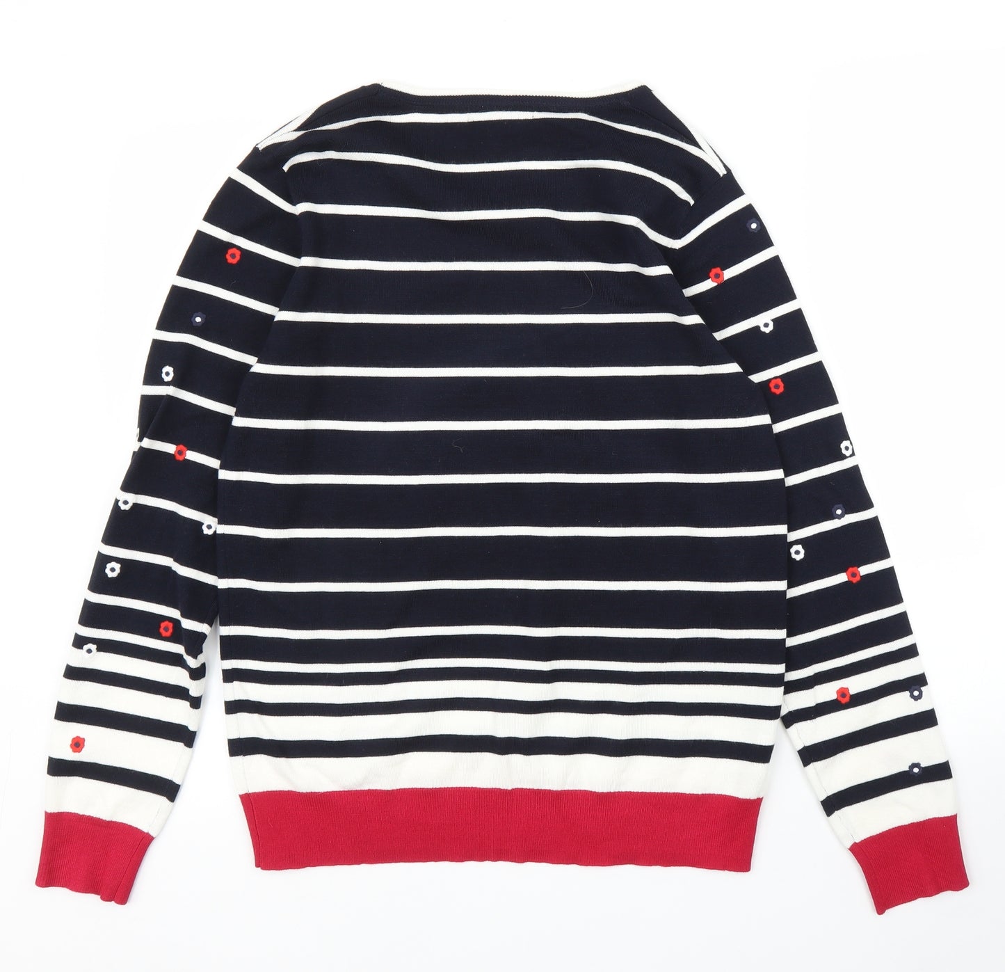 Laura Ashley Womens Blue Striped  Pullover Jumper Size 14  - Flowers