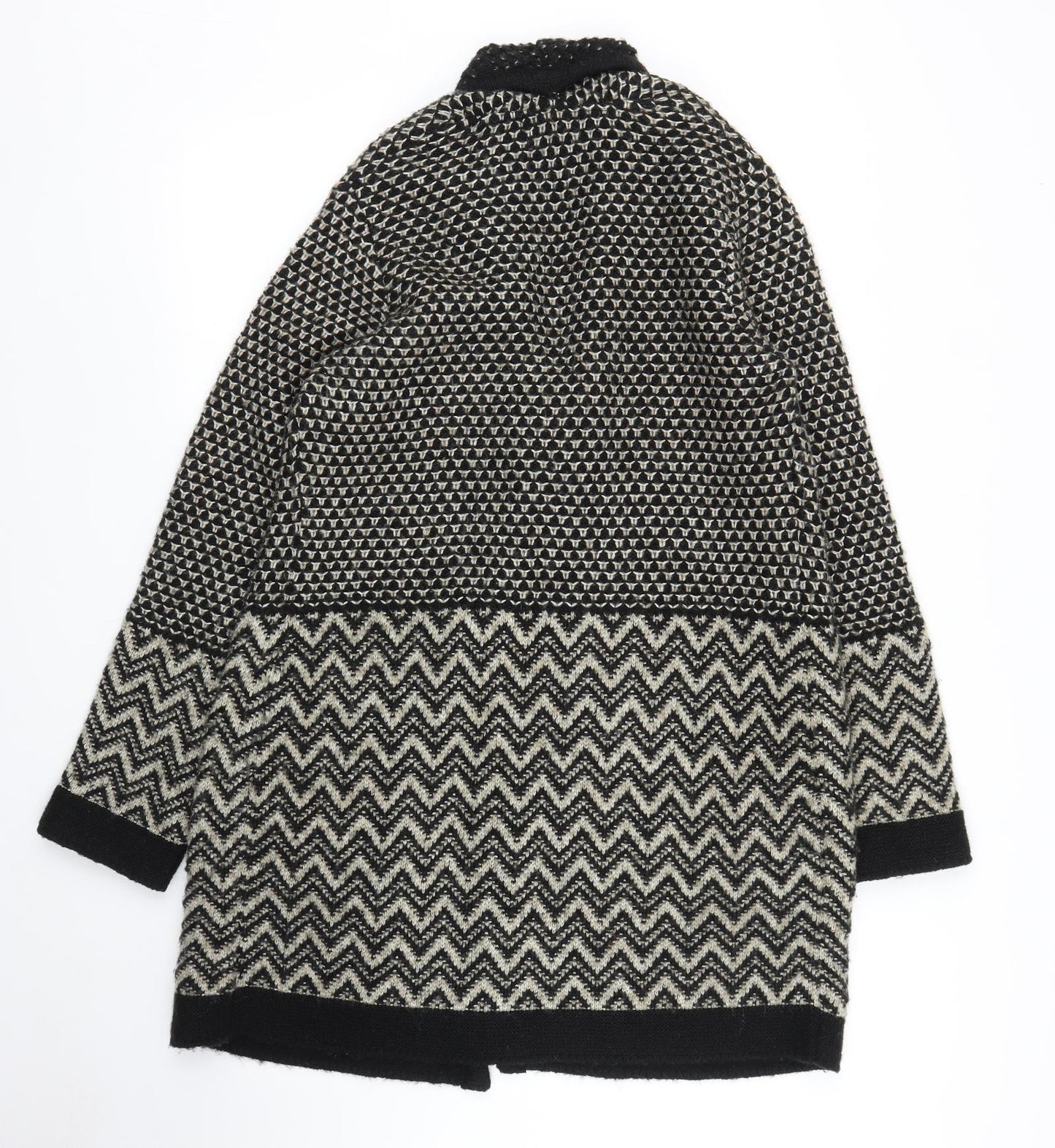 Per Una Womens Black Geometric  Cardigan Jumper Size M