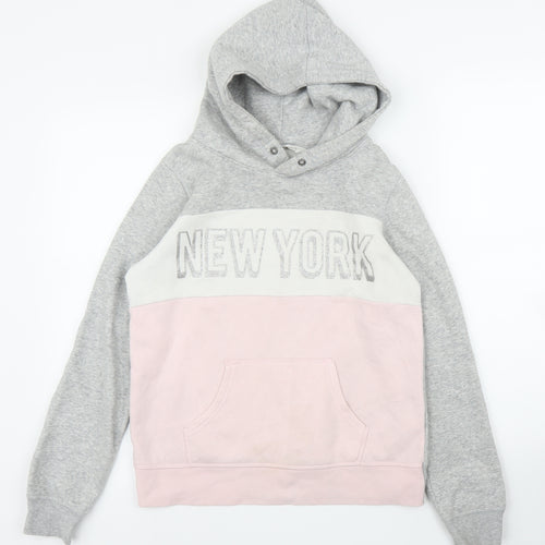 H&M Girls Grey   Pullover Hoodie Size 13 Years