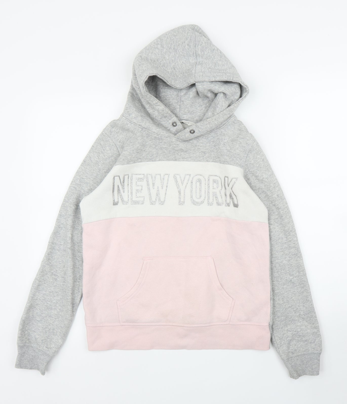 H&M Girls Grey   Pullover Hoodie Size 13 Years