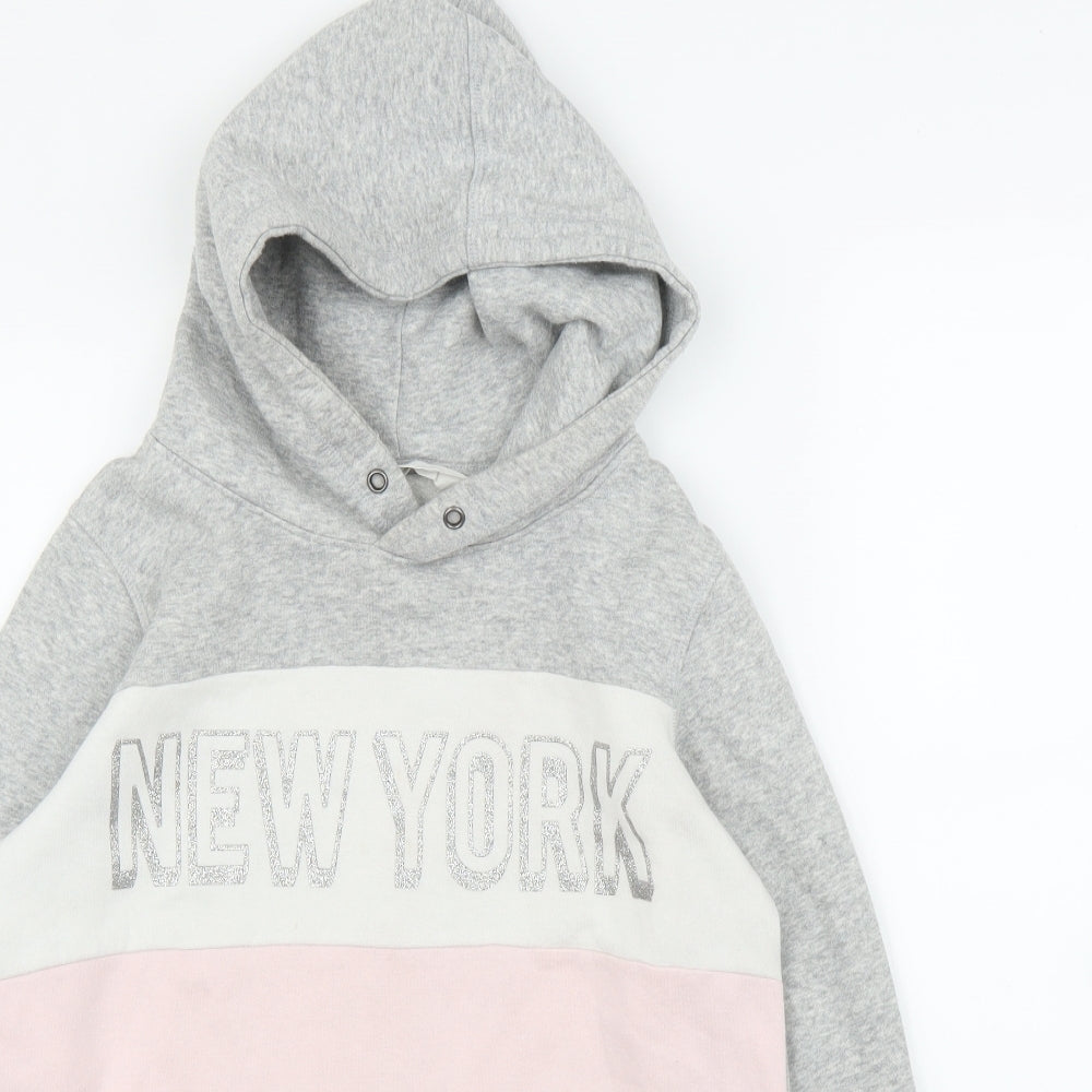 H&M Girls Grey   Pullover Hoodie Size 13 Years