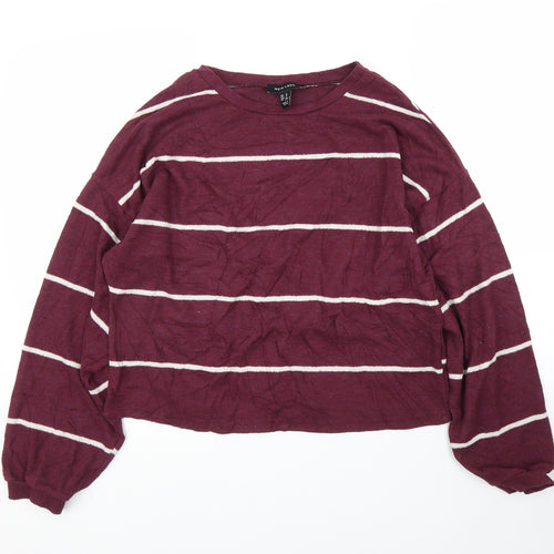New Look Womens Purple Striped  Pullover Jumper Size M