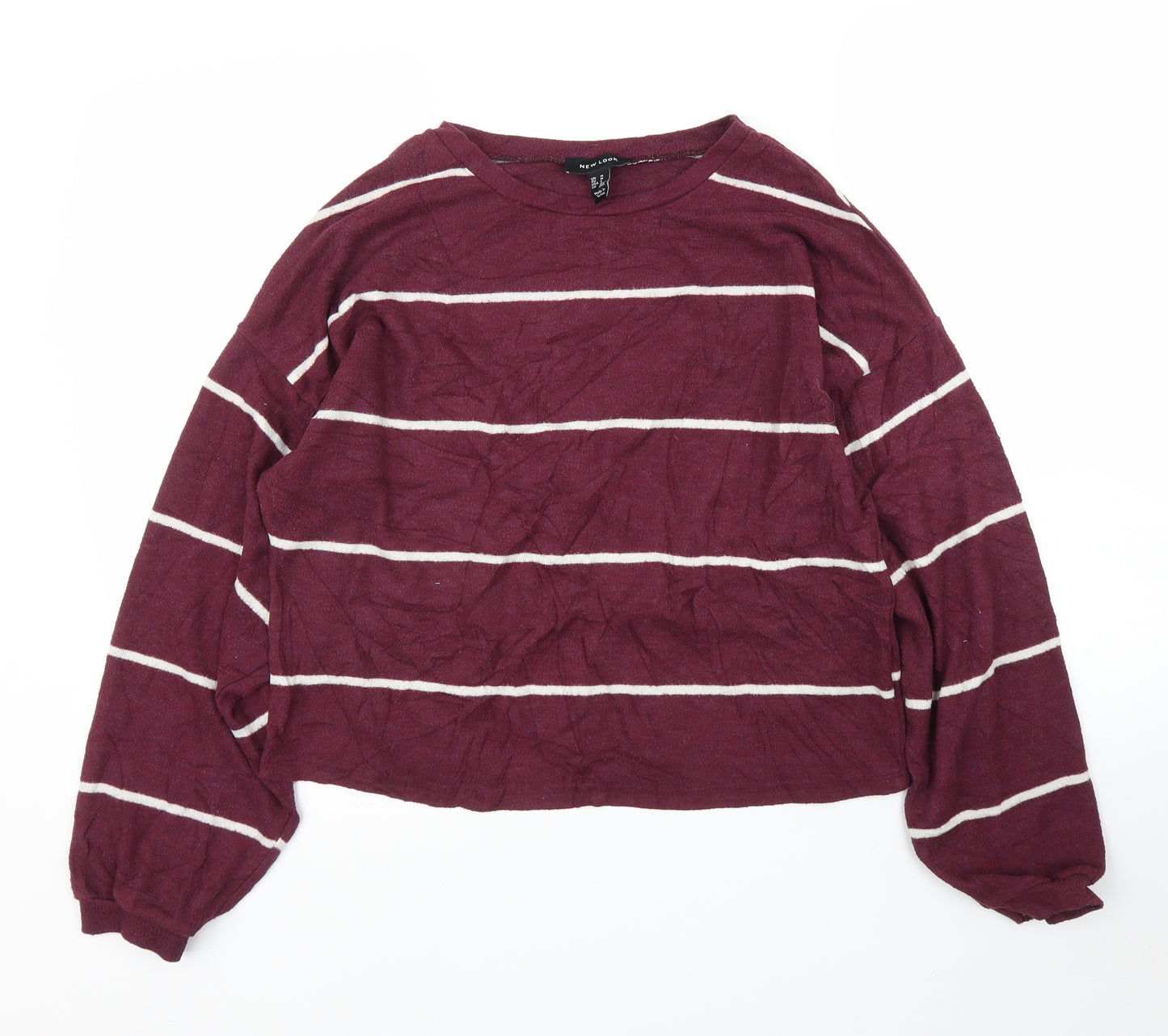 New Look Womens Purple Striped  Pullover Jumper Size M