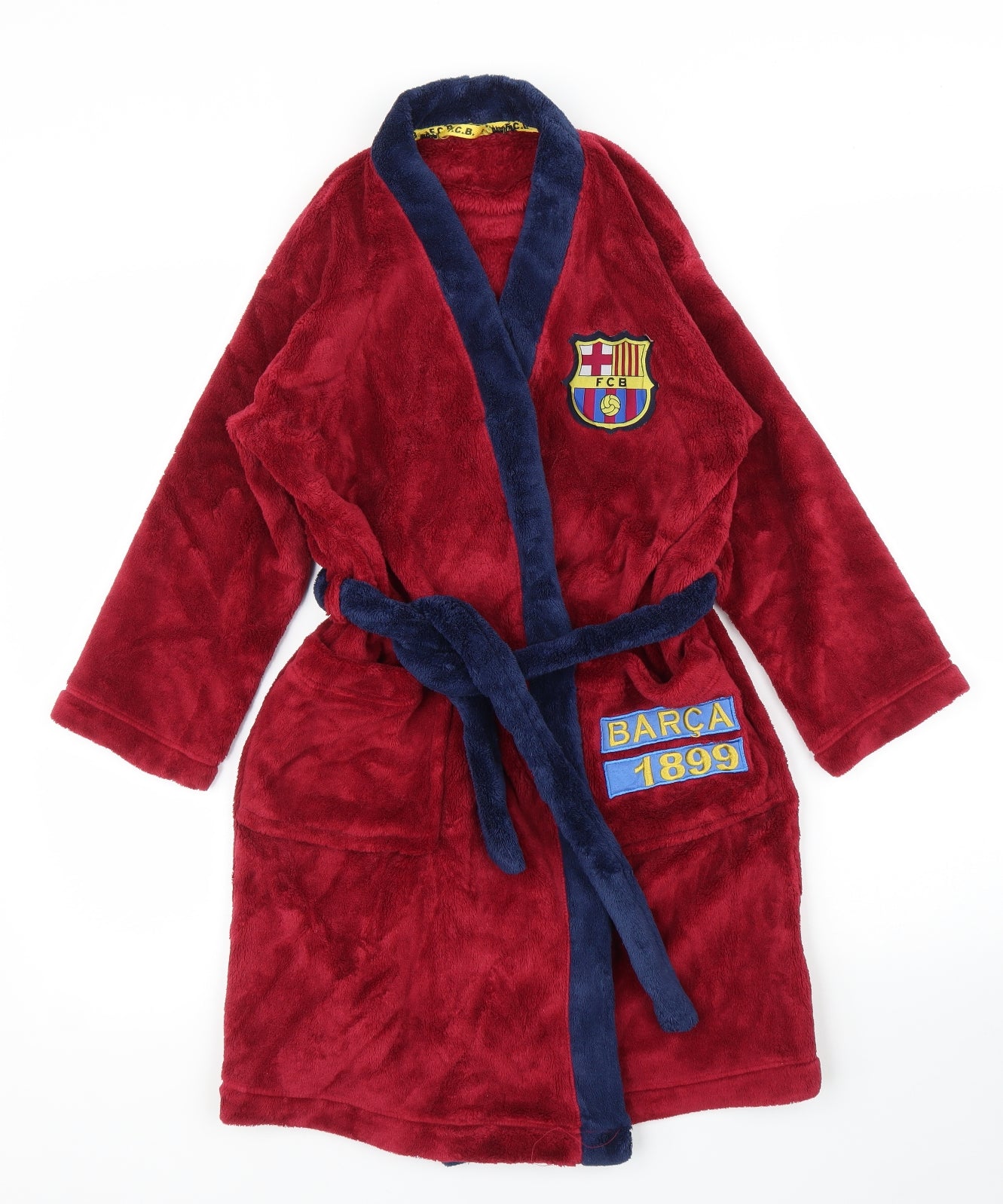 M&S Boys Purple Solid Robe Size 7-8 Years - FCB Barcelona – Preworn
