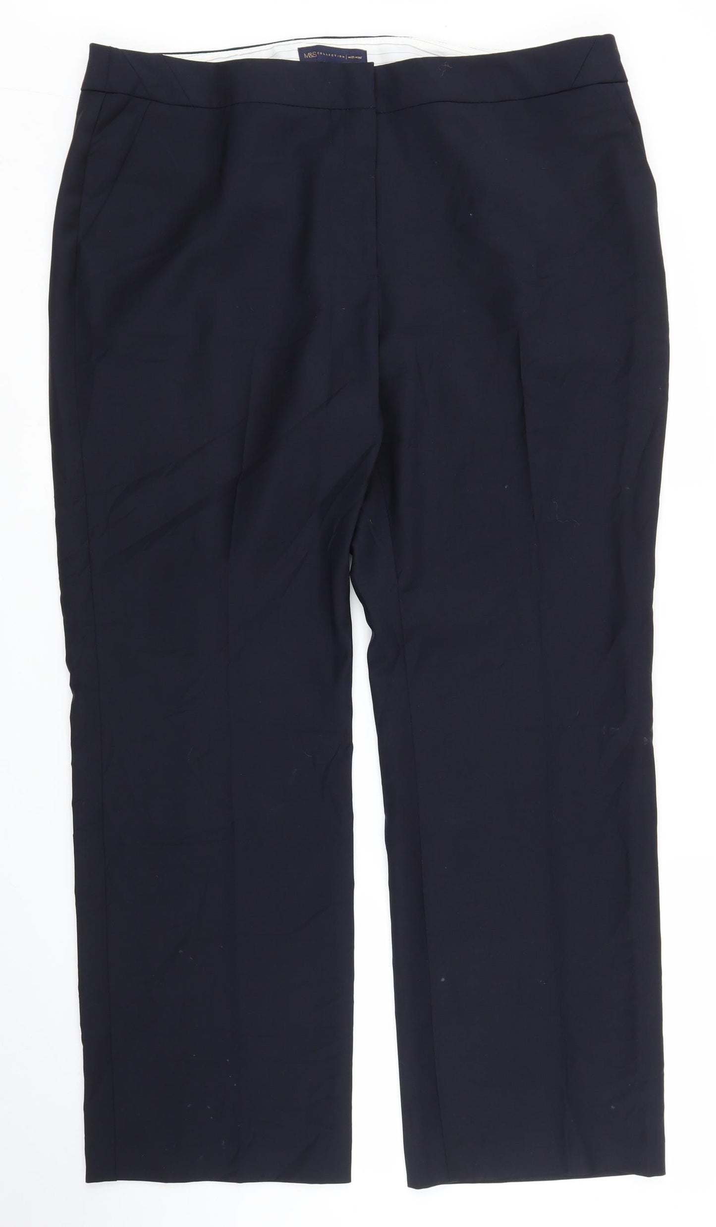 M&S Womens Blue   Trousers  Size 16 L28 in