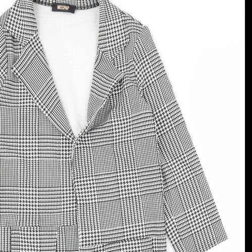 Miss Pap Womens Grey Houndstooth  Jacket  Size 8